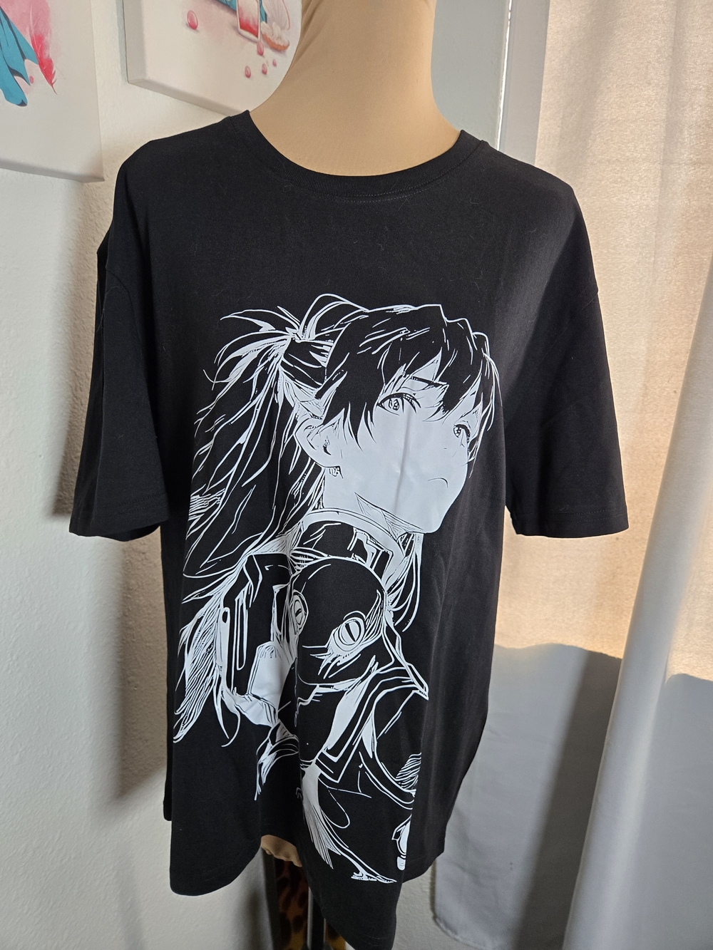 Source Unknown Black Graphic Anime Short Sleeve Tee